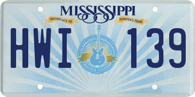 MS license plate HWI139
