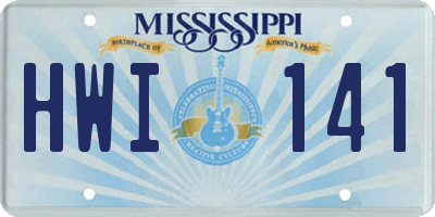 MS license plate HWI141