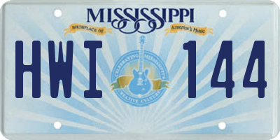MS license plate HWI144