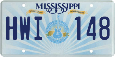 MS license plate HWI148