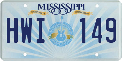 MS license plate HWI149