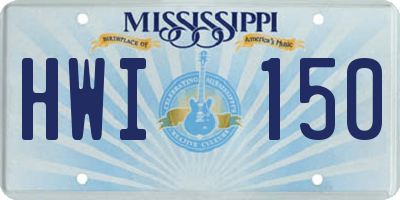 MS license plate HWI150
