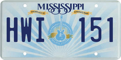 MS license plate HWI151