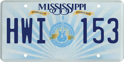 MS license plate HWI153