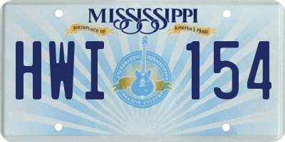 MS license plate HWI154