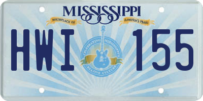 MS license plate HWI155