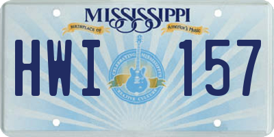 MS license plate HWI157