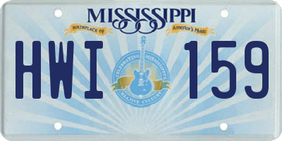 MS license plate HWI159