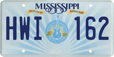 MS license plate HWI162