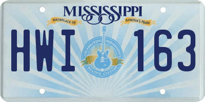 MS license plate HWI163