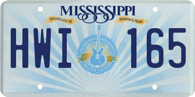 MS license plate HWI165
