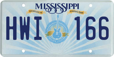 MS license plate HWI166