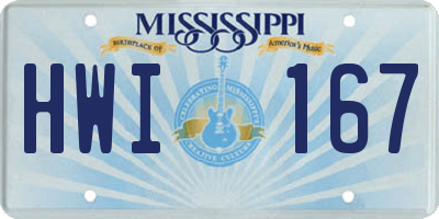 MS license plate HWI167