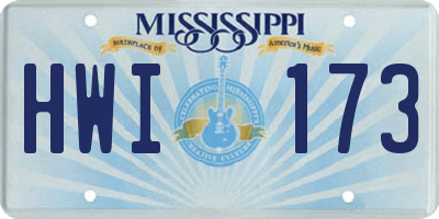 MS license plate HWI173