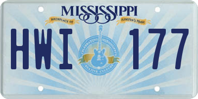 MS license plate HWI177