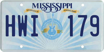 MS license plate HWI179