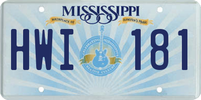 MS license plate HWI181