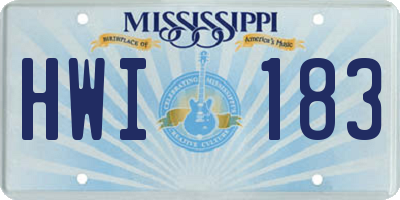 MS license plate HWI183