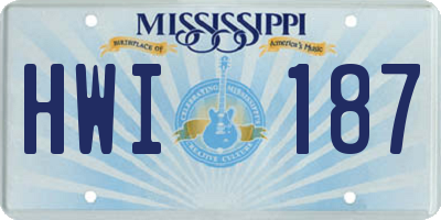 MS license plate HWI187