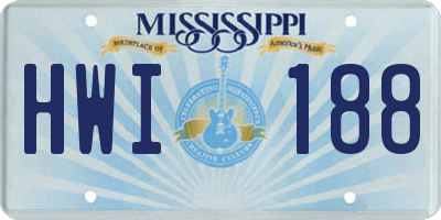 MS license plate HWI188
