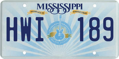 MS license plate HWI189