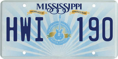 MS license plate HWI190
