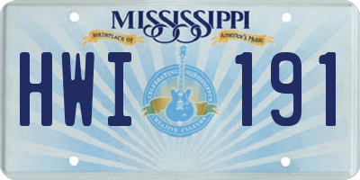 MS license plate HWI191