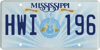 MS license plate HWI196