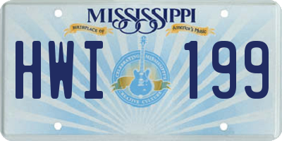 MS license plate HWI199