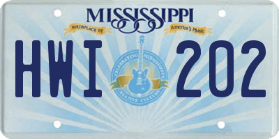 MS license plate HWI202
