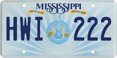 MS license plate HWI222