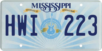 MS license plate HWI223