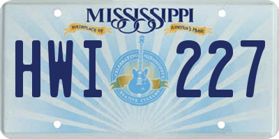 MS license plate HWI227