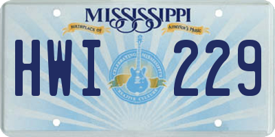 MS license plate HWI229