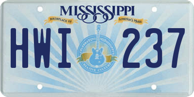MS license plate HWI237