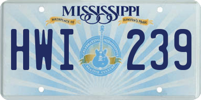 MS license plate HWI239