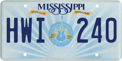 MS license plate HWI240