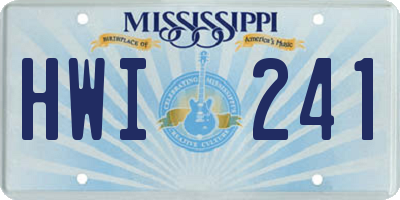 MS license plate HWI241
