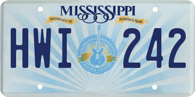 MS license plate HWI242