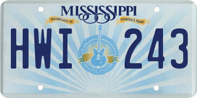 MS license plate HWI243