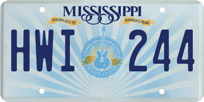 MS license plate HWI244