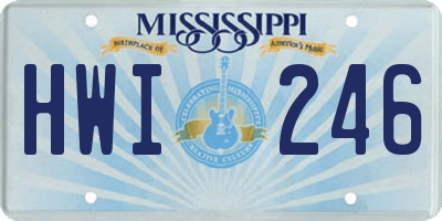 MS license plate HWI246