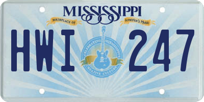 MS license plate HWI247