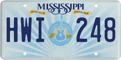 MS license plate HWI248