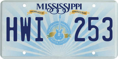 MS license plate HWI253