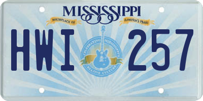 MS license plate HWI257