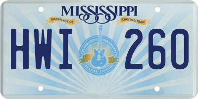 MS license plate HWI260
