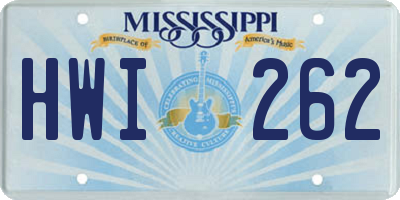 MS license plate HWI262