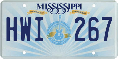 MS license plate HWI267