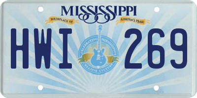 MS license plate HWI269